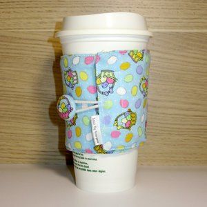 Easter Basket Glitter Reusable Fabric Coffee Cozy